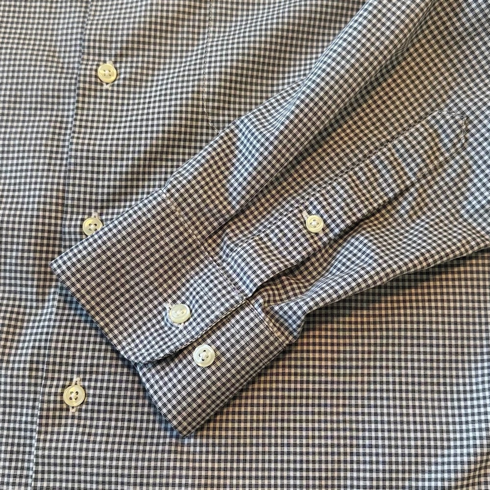 ❌❌SOLD❌❌Nordstrom Mens Shop Trim Fit Non Iron Check Dress Shirt 16.5 34 35 - Picture 6 of 10